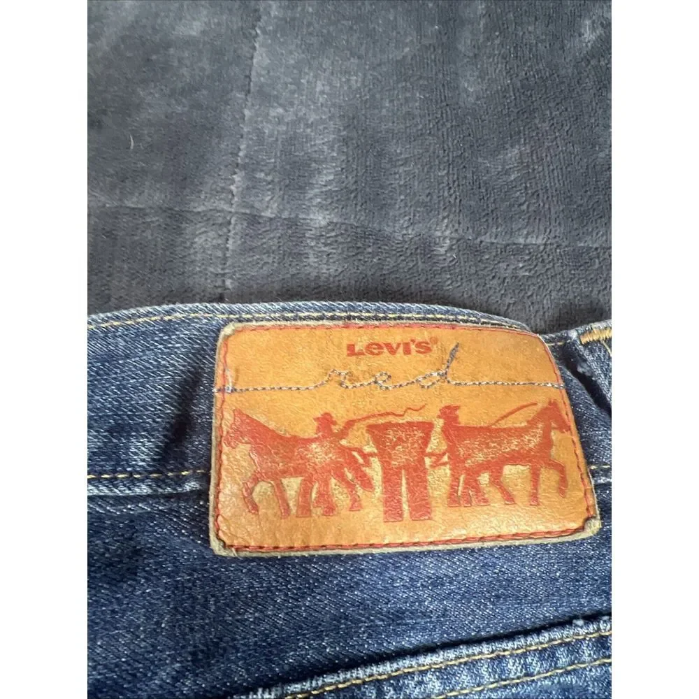 RARE Levis Lined RED Collection Limited Edition Leather Denim Jeans‎ 30x30